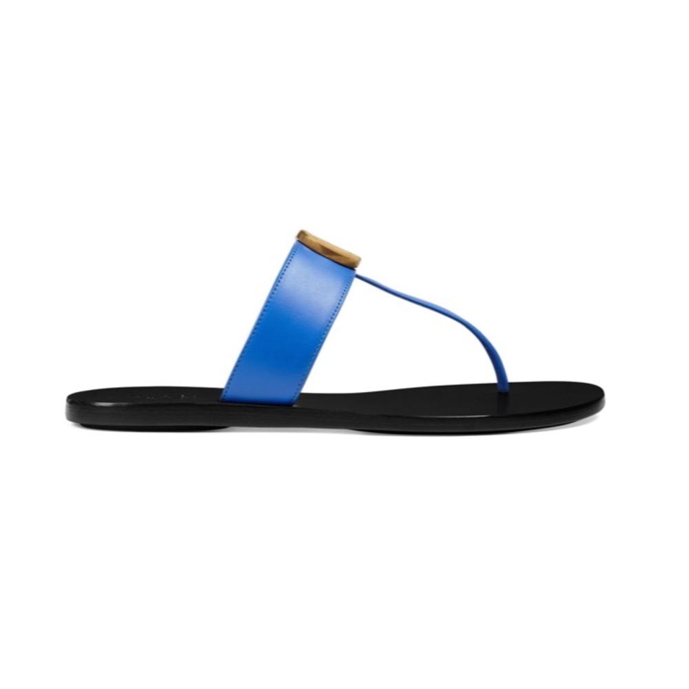 GUCCI Marmont T-Strap Sandal Blue Summer 5.5 - Picture 4 of 7